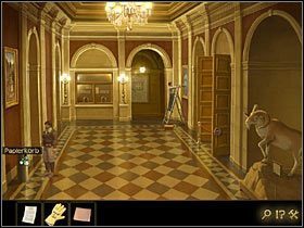 Przenieś się zatem na moment do muzeum (kursor kierunkowy w prawym dolnym rogu ekranu i ikonka w dole mapy) - Rozdział IV - W jaskini lwa (1) | Opis przejścia Lost Horizon - Lost Horizon - poradnik do gry