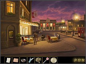 Biegnij teraz pod muzeum, gdzie zbadaj kratkę ściekową przy słupie ogłoszeniowym - Rozdział IV - W jaskini lwa (1) | Opis przejścia Lost Horizon - Lost Horizon - poradnik do gry