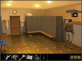 Po rozmowie z Glennem Fenton znajdzie się w korytarzu podziemi stadionu - Rozdział IV - W jaskini lwa (2) | Opis przejścia Lost Horizon - Lost Horizon - poradnik do gry