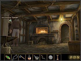 W warsztacie po lewej wisi zasłona - Rozdział V - Głęboko na terytorium wroga (2) | Opis przejścia Lost Horizon - Lost Horizon - poradnik do gry