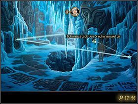 We wgłębienia, w znajdujących się w niej trzech kamiennych tarczach (w głębi ekranu, po lewej i po prawej), wetknij po jednym krysztale - Rozdział VII - Serce świata (1) | Opis przejścia Lost Horizon - Lost Horizon - poradnik do gry