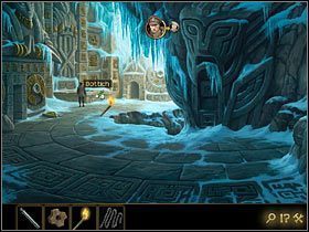 Na miejscu doczep łańcuch do pochodni, po czym opuść ją w głąb lawy - Rozdział VII - Serce świata (2) | Opis przejścia Lost Horizon - Lost Horizon - poradnik do gry