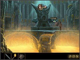 Richard bez problemu odczyta, że po lewej znajduje się symbol śmierci, pośrodku ognia, a po prawej życia - Rozdział VII - Serce świata (3) | Opis przejścia Lost Horizon - Lost Horizon - poradnik do gry