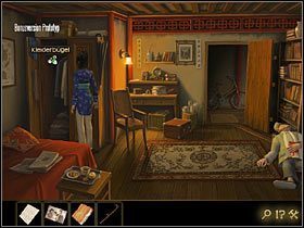 Opuść balkon (ikonka zamykająca zbliżenie w prawym dolnym rogu ekranu) i wyjdź na korytarz - Bonus | Opis przejścia Lost Horizon - Lost Horizon - poradnik do gry