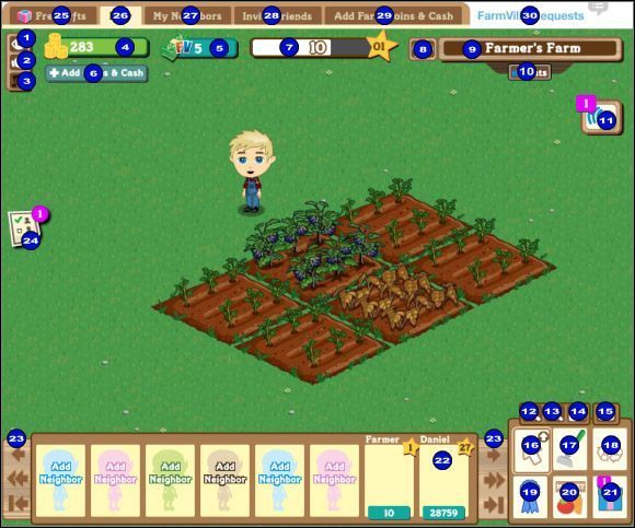 1) Zmiana jakości wyświetlanego obrazu, wpływa na szybkość działania gry - Ekran gry | Podstawy FarmVille - FarmVille - poradnik do gry