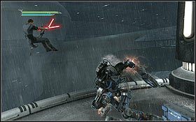 Pod koniec poziomu ponownie spotkasz miotającego karbonitem droida - Kamino - Ucieczka | Opis przejścia | Star Wars The Force Unleashed II - Star Wars: The Force Unleashed II - poradnik do gry