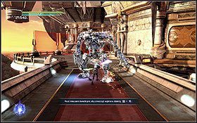 Nie ma się co śpieszyć, dlatego staraj się odciągać droidy od obstawy, bądź wykorzystywać osłonę przed snajperami - Cato Neimoidia - Zachodni Łuk | Opis przejścia - Star Wars: The Force Unleashed II - poradnik do gry