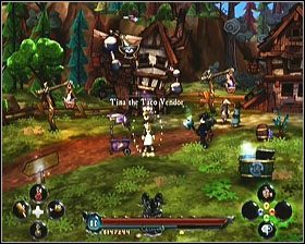 W trakcie przemieszczania się ścieżka pomiędzy miasteczkiem a chatką starca (żółte pole na mapce), natkniesz się na roślinki pixie bush - Eubricks (1) | Zadania | DeathSpank - DeathSpank - poradnik do gry