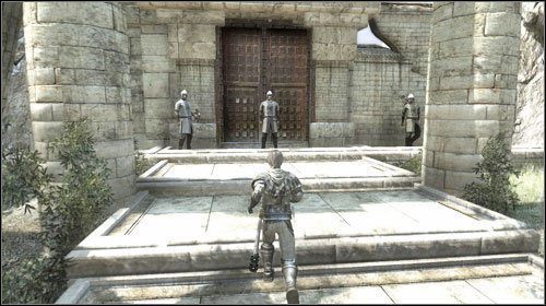 Po rozmowie ze strażnikiem Odvalem (M3:1) dowiesz się, że aby przekroczyć bramę musisz posiadać glejt, który to uzyskać można tylko w Hatmandorze - Pustynna brama | Zadania główne Two Worlds II - Prolog i Rozdział 1 - Two Worlds II - poradnik do gry