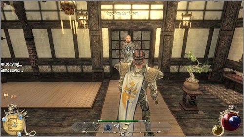 Gdy znajdziesz się wewnątrz kasyna Lew (M23:13) przy drzwiach zauważysz bramkarza - Cudnego Georgiego - W paszczę Lwa; Sammy Byk | Zadania główne Two Worlds II - Rozdział 2 - Two Worlds II - poradnik do gry