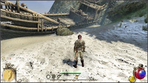 Zadanie jest bardzo proste - musisz udać się w okolice wraku statki, przeszukać go i odszukać stary dziennik kapitana piratów - Wrak; Czas zapłaty | Zadania Two Worlds II - Alsorna - Two Worlds II - poradnik do gry