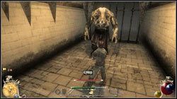 Ogromny cyklop jest odrobinę wolniejszy od pozostałych przeciwników, jednak bardzo silny - Kopuła Bólu | Zadania Two Worlds II - Hatmandor - Two Worlds II - poradnik do gry