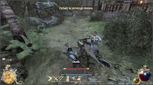 Udaj się na obrzeża dzielnicy handlowej, gdzie znajdziesz Erdona (M23:19) - kupca, od którego banda zbirów codziennie wymusza pieniądze - Pan Lexington (1); Rekieterzy | Zadania Two Worlds II - Nowe Ashos - Two Worlds II - poradnik do gry