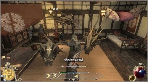 Miejscowa sprzedawczyni mistycznych parasoli ma pewne obawy co do sprzedanych przedmiotów, gdyż jeden z nich zjadł jej klienta - Ekskluzywne parasole; Zmarły kochanek | Zadania Two Worlds II - Nowe Ashos - Two Worlds II - poradnik do gry