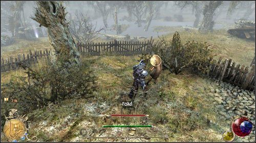 Naturalnie pobiegnij do wspomnianego mężczyzny (M37:14) i porozmawiaj z nim o naszyjniku - Naszyjnik wdowy; Szalony kowal | Zadania Two Worlds II - Tir Geal - Two Worlds II - poradnik do gry