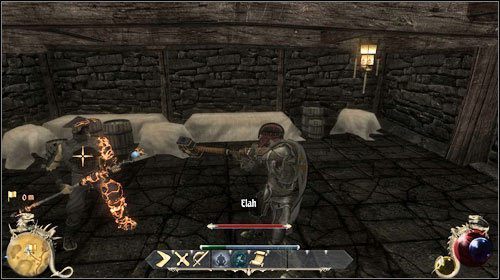 Pierwszą częścią zlecenia jest odnalezienie zaklętego Grymaura Eliego , który to znajdziesz w akademikach (M23:7) - Grymuar Eliego; Już mi lepiej | Zadania Two Worlds II - Gildia nekromantów - Two Worlds II - poradnik do gry