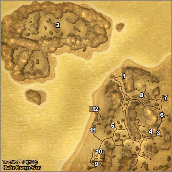 1 - Okolice Nowego Ashos | Mapy | Opis przejścia Two Worlds II - Two Worlds II - poradnik do gry