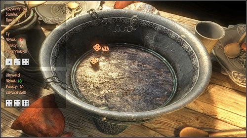 Przy stołach możesz zagrać w jedną z dwóch gier: Szczęśliwy rzut oraz Poker - Gra w kości w Two Worlds II | Porady - Two Worlds II - poradnik do gry