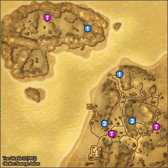 1 - Okolice Nowego Ashos | Mapy | Atlas świata Two Worlds II - Two Worlds II - poradnik do gry