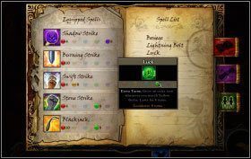 Klikając na ikonie księgi w lewym-dolnym roku ekranu przechodzisz do księgi zaklęć - Eksploracja | Informacje podstawowe Puzzle Quest 2 - Puzzle Quest 2 - poradnik do gry