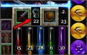 Punkty akcji (ikona pięści) zbierane są tak samo jak inne elementy na planszy - poprzez grupowanie przynajmniej trzech ikon w jednej linii, poziomej lub pionowej - Walka | Informacje podstawowe Puzzle Quest 2 - Puzzle Quest 2 - poradnik do gry