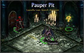 Skieruj się na wschód do Pauper Pit [D40] i kieruj się dalej na wschód pokonując stojącego ci na drodze Ghoula - The Catacombs - zadania główne (2) | Opis przejścia | Puzzle Quest 2 - Puzzle Quest 2 - poradnik do gry