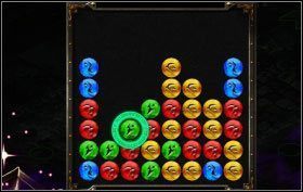 Następnie skieruj kolejny zielony w dół oraz kolejny, także wskazany zielony, w dół - The Catacombs - zadania poboczne (2) | Opis przejścia | Puzzle Quest 2 - Puzzle Quest 2 - poradnik do gry