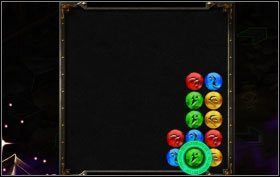 Niebieski kamień skieruj do góry, a na koniec zielony także do góry - reszta kamieni się skasuje sama - Dark Dwarven Laboratory - zadania poboczne (1) | Opis przejścia | Puzzle Quest 2 - Puzzle Quest 2 - poradnik do gry