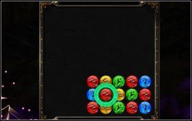 Zielony kamień przesuń w lewo, a następnie w lewo skieruj także zaznaczony czerwony - Dark Dwarven Laboratory - zadania poboczne (1) | Opis przejścia | Puzzle Quest 2 - Puzzle Quest 2 - poradnik do gry