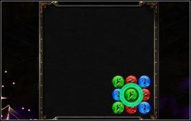 Wskazany żółty skieruj w lewo, a po nim również w lewo przesuń zielony kamień many - Dark Dwarven Laboratory - zadania poboczne (1) | Opis przejścia | Puzzle Quest 2 - Puzzle Quest 2 - poradnik do gry