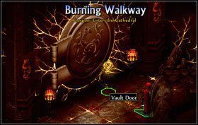 W Burning Walkway [F32] pokonaj Dark Elven Boss oraz przeszukaj skrzynię (+15000 doświadczenia) - Dark Elven Keep - zadania główne (2) | Opis przejścia | Puzzle Quest 2 - Puzzle Quest 2 - poradnik do gry