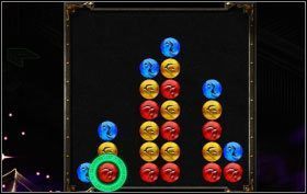 Żółty kamień przesuń w prawo, a po nim przesuń w prawo także zaznaczony czerwony - Dark Elven Keep - zadania poboczne | Opis przejścia | Puzzle Quest 2 - Puzzle Quest 2 - poradnik do gry