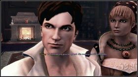 Gdy podejdziemy do drzwi [1], rozpocznie się dłuższa animacja, po której wylądujemy w sali tronowej i będziemy musieli zdecydować, kto zostanie stracony [2] - Życie w zamku | Opis przejścia w Fable III - Fable III - poradnik do gry