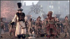 Jak skończymy, zostaniemy przeniesieni do Dzielnicy Fabrycznej [1], gdzie rozmawiamy z Łupieżcą i Page - Ciężar świata (1) | Opis przejścia Fable III - Fable III - poradnik do gry