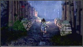 Idziemy więc cały czas wzdłuż świetlistego szlaku, aż dotrzemy do małej osady [1] - Ciężar świata (2) | Opis przejścia Fable III - Fable III - poradnik do gry