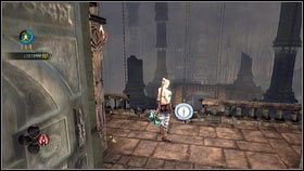 Po kilku strzałach otworzą się drzwi [1], za którymi będą schody prowadzące do kolejnego okręgu [2] - Złote Drzwi | Złote drzwi i klucze w Fable III - Fable III - poradnik do gry