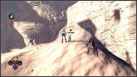 Żeby zdobyć następny, idź dalej w kierunku zaznaczonego na mapie kamiennego łuku, trzymając się maksymalnie lewej strony wąwozu [1] - Kwiaty z Aurory (1) | Kwiaty z Aurory w Fable III - Fable III - poradnik do gry