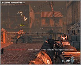 Wyjdź z budynku, schowaj się przy wraku i w dobrze znany Ci już sposób oznacz kolejny budynek do ostrzału powietrznego #1 - Zdrajca (2) | Opis przejścia gry | Call of Duty Black Ops - Call of Duty: Black Ops - poradnik do gry