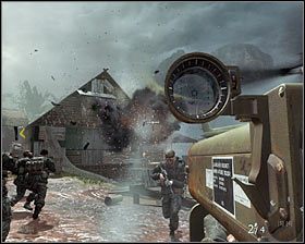 Przesuń się teraz w lewo, dzięki czemu będziesz widział wrogie działo - Victor Charlie (2) | Opis przejścia gry | Call of Duty Black Ops - Call of Duty: Black Ops - poradnik do gry