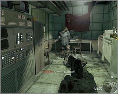 Już po przedostaniu się przez duży plac znajdziesz się wraz z Reznowem wewnątrz jednego z budynków - Workuta | Dane wywiadu | Call of Duty Black Ops - Call of Duty: Black Ops - poradnik do gry