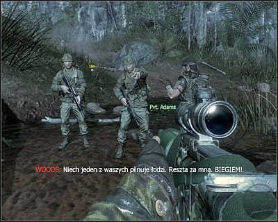 Już po zakończeniu przeprawy łodzią będziesz musiał wyruszyć śladami kolegów z drużyny - Miejsce katastrofy | Dane wywiadu | Call of Duty Black Ops - Call of Duty: Black Ops - poradnik do gry