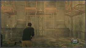 Kiedy zażegnasz niebezpieczeństwo zejdź na dół po drabinie z prawej, skręć w lewo i skieruj się do kolejnej drabiny [1] , po której wejdź na górę - Istanbul - The key to crack the code (3) | Opis przejścia gry 007 Blood Stone - 007: Blood Stone - poradnik do gry