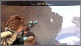 Idąc z Miasta Aurora w kierunku zaznaczonego na mapie kamiennego łuku, uważnie przyglądają się skalnym ścianą po lewej [1] - Gnomy (4) | Znajdźki w Fable III - Fable III - poradnik do gry