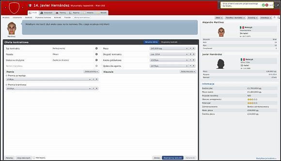 Powyżej negocjacje z dość ciężkim rozmowach agentem. - Wstęp, Transfery - Transfery - Football Manager 2011 - poradnik do gry