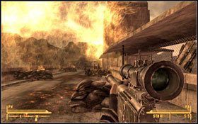 Tuż po wyjściu spotkasz Dowódcę Strażników weteranów RNK #1 , który oczekuje na Twoje rozkazy - Fallout New Vegas: Eureka! - Fallout: New Vegas - poradnik do gry