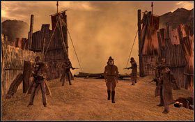 Biegnij dalej, eliminując kolejne zagrożenie ze strony Centurionów , aż dotrzesz w końcu do [Obóz Legata ] (M19:2) - Fallout New Vegas: Eureka! - Fallout: New Vegas - poradnik do gry