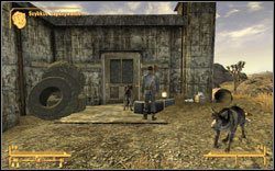 Udaj się na [Złomowisko Gibson ] (MsE:18), porozmawiaj ze Staruszką Gibson - Fallout New Vegas: Tylko pies tropiący - Fallout: New Vegas - poradnik do gry
