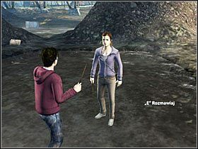 Po dotarciu do drugiego zagadaj do Hermiony i zakończ w ten sposób etap - Misja 9- Zemsta goblina (2) | Opis przejścia Harry Potter i Insygnia Śmierci - Harry Potter i Insygnia Śmierci - część 1 - poradnik do gry