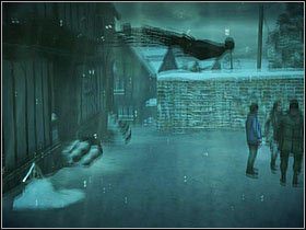 Tylko po to, by za moment schować się pod drugiej stronie, również za budynkami - Misja 13- Dolina Godryka | Opis przejścia Harry Potter i Insygnia Śmierci - Harry Potter i Insygnia Śmierci - część 1 - poradnik do gry