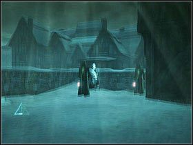 Kolejni znajdować się będą na podwórzach za domami: trzech po prawej stronie (patrząc w kierunku wzniesienia) i dwóch po lewej - Konfrontacja (16)- Ulice doliny Godryka | Opis przejścia - Harry Potter i Insygnia Śmierci - część 1 - poradnik do gry